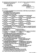Đề kiểm tra học kỳ II môn Địa lý Lớp 12 - Mã đề 1.1 - Năm học 2018-2019 - Trường THPT Lục Ngạn